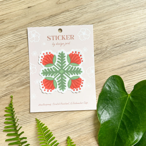 Lehua & Kupukupu Quilt - Clear Sticker