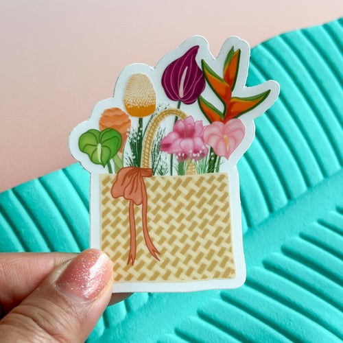 Lauhala Flower - Clear Sticker