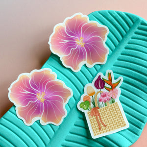 Lauhala Flower - Clear Sticker