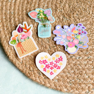 Plumeria Heart - Clear Sticker