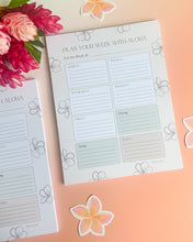 Load image into Gallery viewer, Plumeria - Weekly Desk Pad (8.5" x 11")