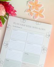Load image into Gallery viewer, Plumeria - Weekly Desk Pad (8.5" x 11")