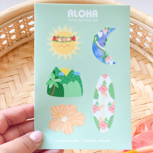 Kawaii Hawaii - Sticker Sheet (5 vinyl stickers)
