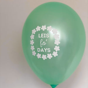 Leis Foʻ Days - Green Balloon Pack of 8