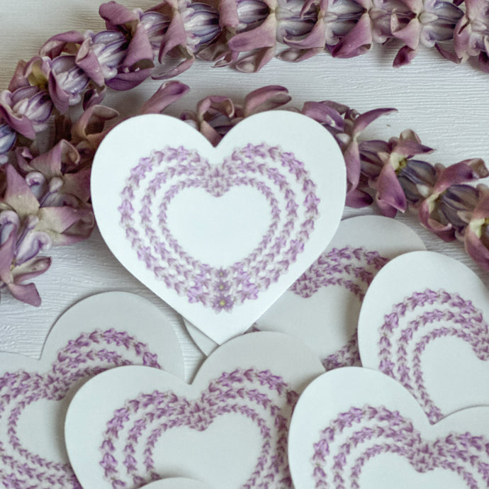 Crown Flower Heart - Clear Sticker