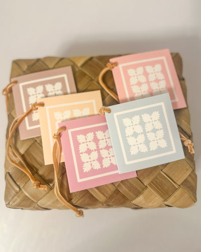 Hawaiian Quilt - Square Gift Tags / Mini Cards (Set of 5)