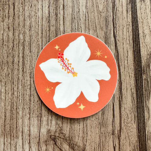 White Hibiscus (Kokiʻo Keʻokeʻo) - Small Sticker