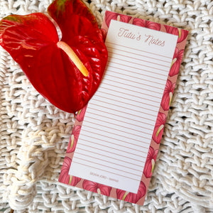 Tutuʻs Notes - Red Anthurium Memo Pad