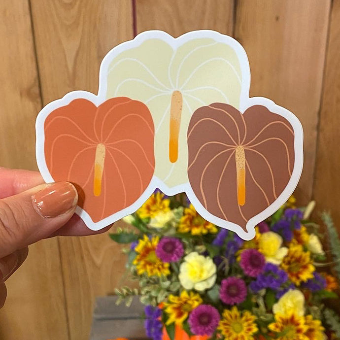 Anthurium Trio - Large Sticker