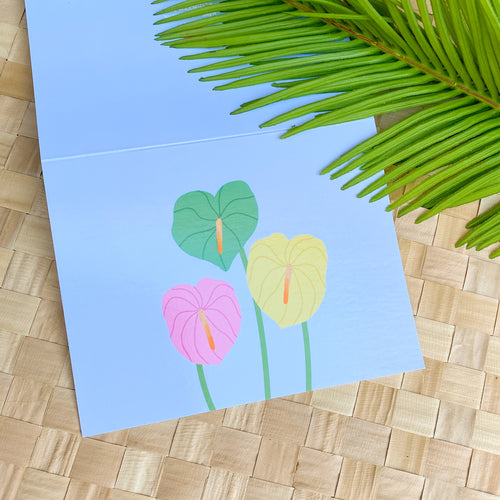 Anthurium Trio -Blank Greeting Card