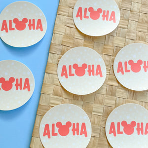 Aloha Mouse - Circle Sticker