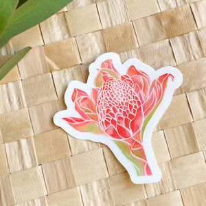 Blooming Torch Ginger Sticker