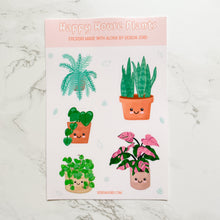 Load image into Gallery viewer, Happy House Plants - 1 Sheet with 5 Stickers