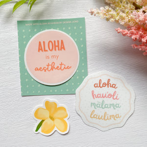 Hawaiian Values - Medium Sticker