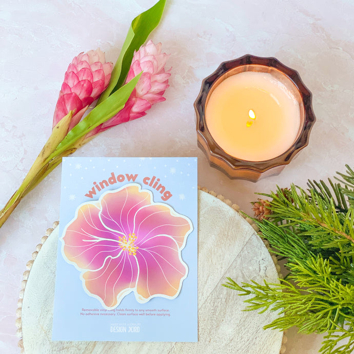 Sunset Hibiscus - Window Cling