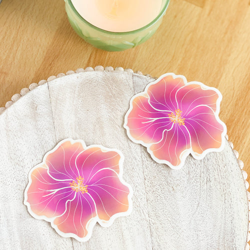 Purple Sunset Hibiscus - Medium Sticker