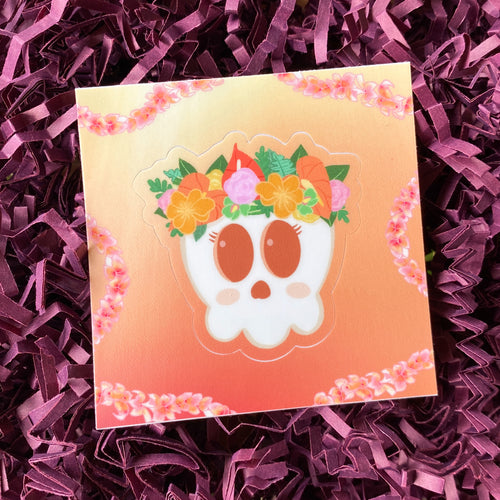 Spooky Island Vibes -Skull Vinyl Sticker