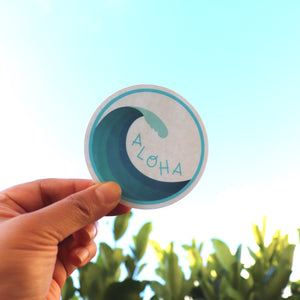 Aloha Wave - Clear Large Sticker