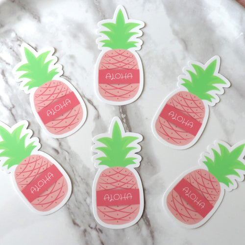Aloha Pineapple Sticker - Medium