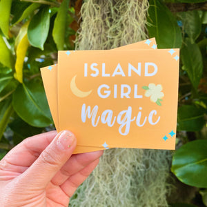 Island Girl Magic - Medium Sticker in Puakenikeni Yellow