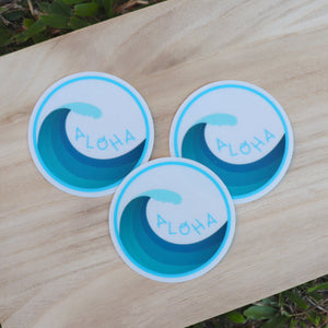 Aloha Wave - Clear Large Sticker