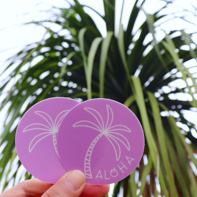 Purple Palm - Medium Aloha Sticker