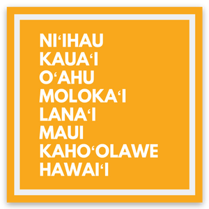 Hawaiian Islands - Mini goldenrod sticker