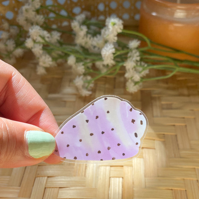 Purple Pūpū (Shell) Clear Mini Sticker