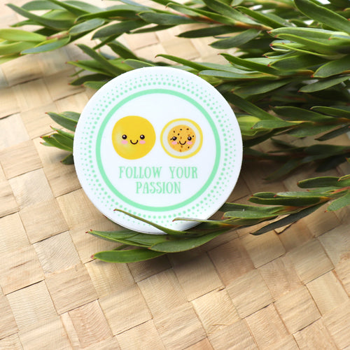 Follow Your Passion - Lilikoʻi Medium Sticker