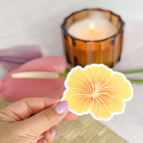 Yellow Hibiscus - Medium Sticker