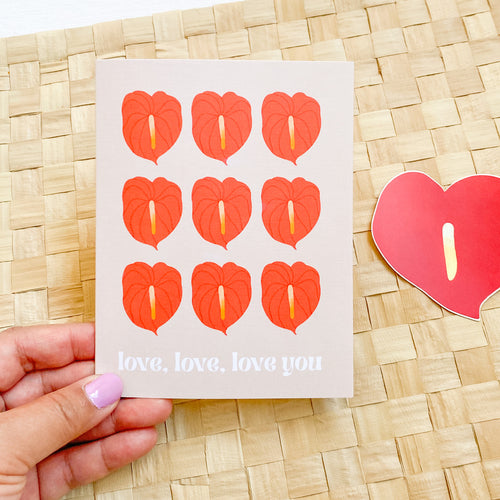 Anthurium Love - Greeting Card