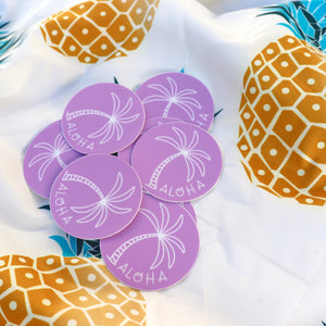Purple Palm - Medium Aloha Sticker