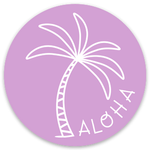 Purple Palm - Medium Aloha Sticker