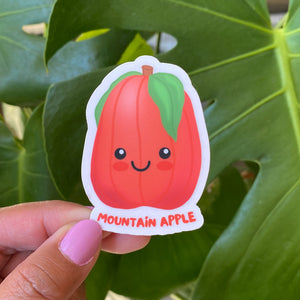 Happy Mountain Apple - Medium Clear Sticker
