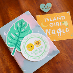 Follow Your Passion - Lilikoʻi Medium Sticker